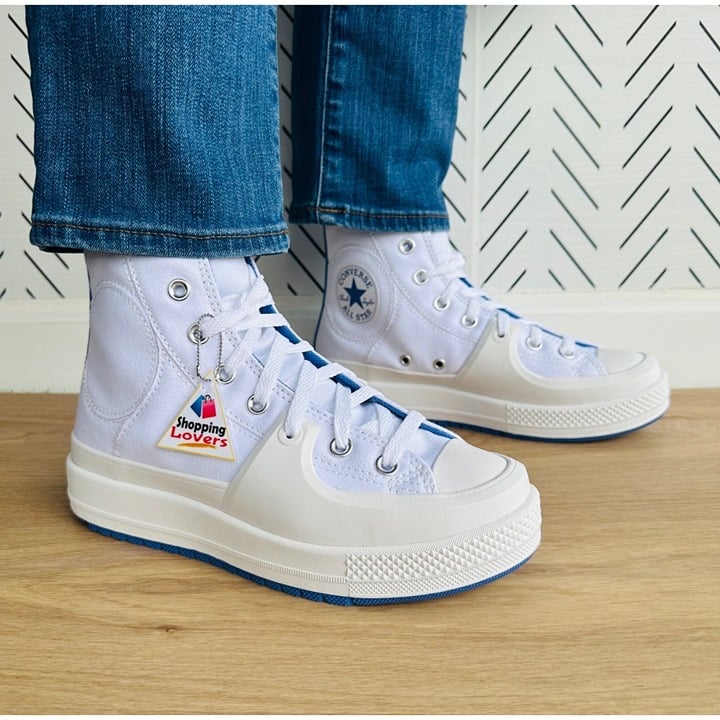 ⭐Converse Chuck Taylor All Star Construct White Blue Women Shoes Sz 7 A06773C⭐