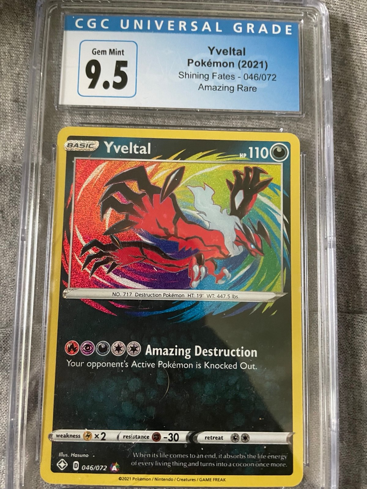Pokemon Yveltal amazing rare Shining Fates CGC 9.5