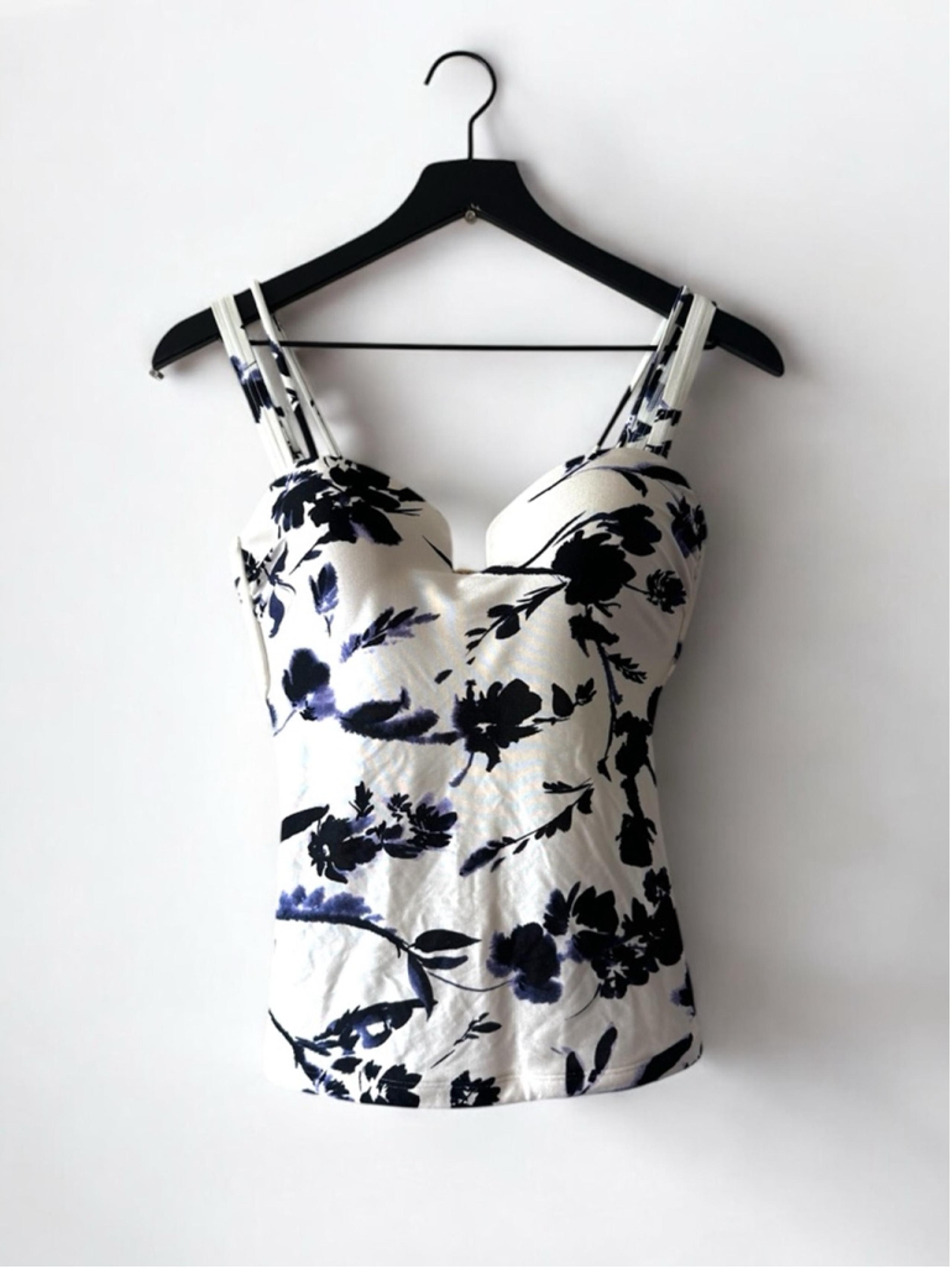 Athleta Aqualuxe Print Square Plunge Tankini Women’s Size S Floral