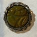 Vintage 1940s BAKELITE Creamed Spinach on Silvertone Heavy Carved Brooch Pin