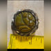 Vintage 1940s BAKELITE Creamed Spinach on Silvertone Heavy Carved Brooch Pin