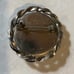 Vintage 1940s BAKELITE Creamed Spinach on Silvertone Heavy Carved Brooch Pin