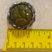 Vintage 1940s BAKELITE Creamed Spinach on Silvertone Heavy Carved Brooch Pin