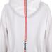 DKNY Sweatshirt Hoodie Womens Size XL White Full Zip Racing Stripe Streetwear
