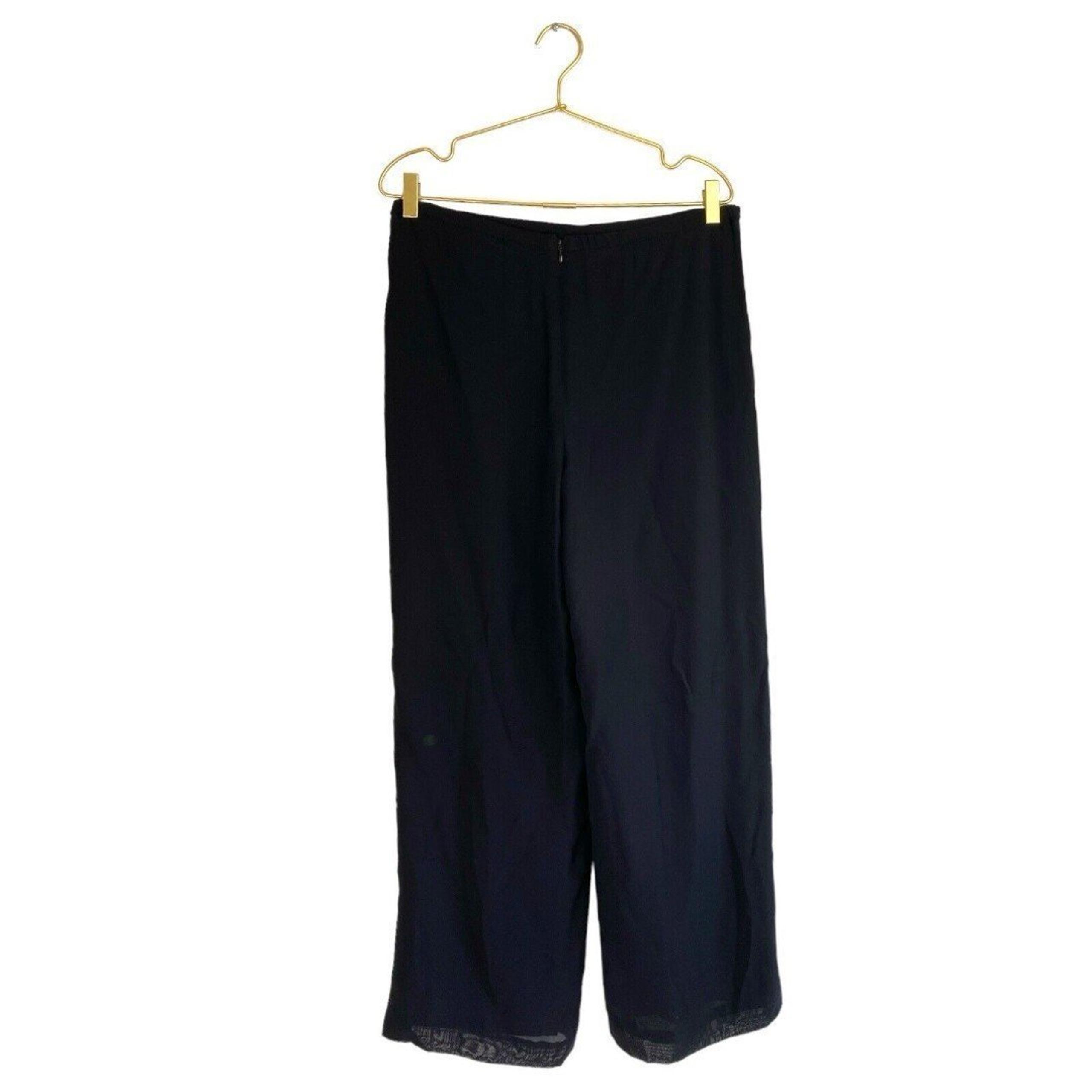 Carol Anderson Black Sheer Wide Leg Pants Women's Size S Flowy Lounge 208