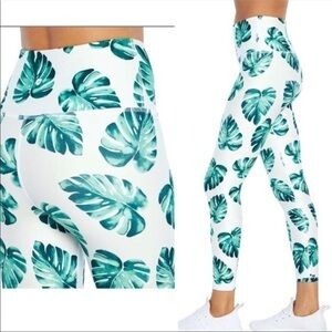 Wildfox Tropical High-Waisted Leggings With Palm Leaf Print