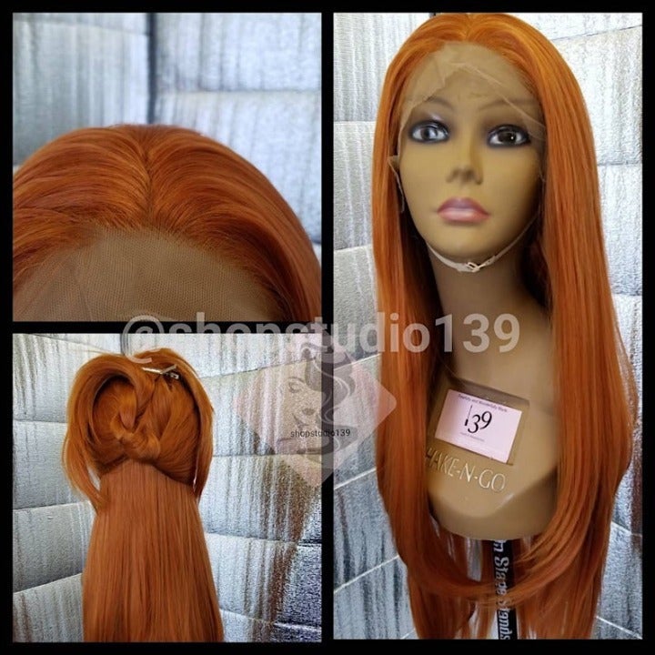 Pumpkin patch Orange lace front wig