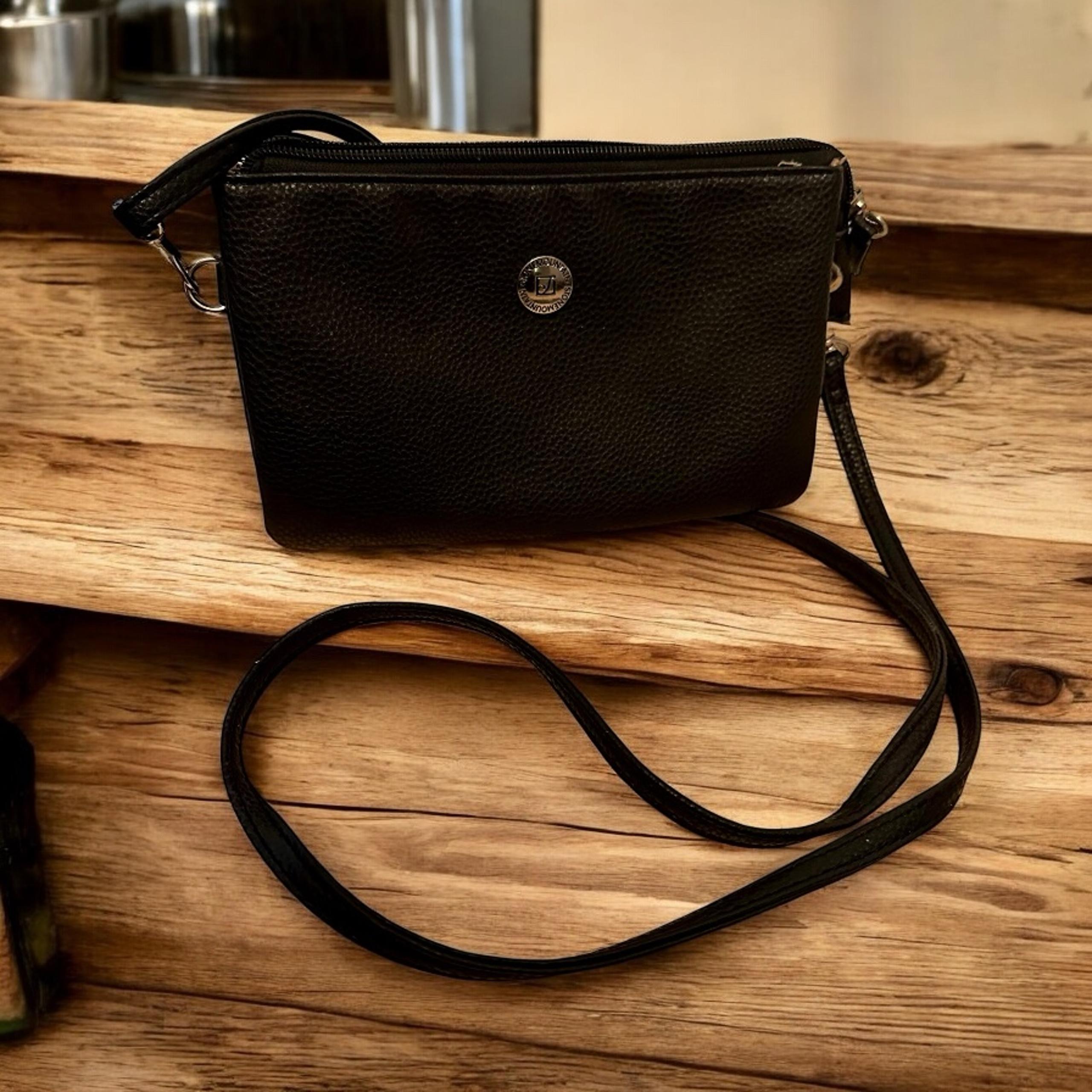 LEATHER STONE MOUNTAIN WRISTLET CROSSBODY BAG