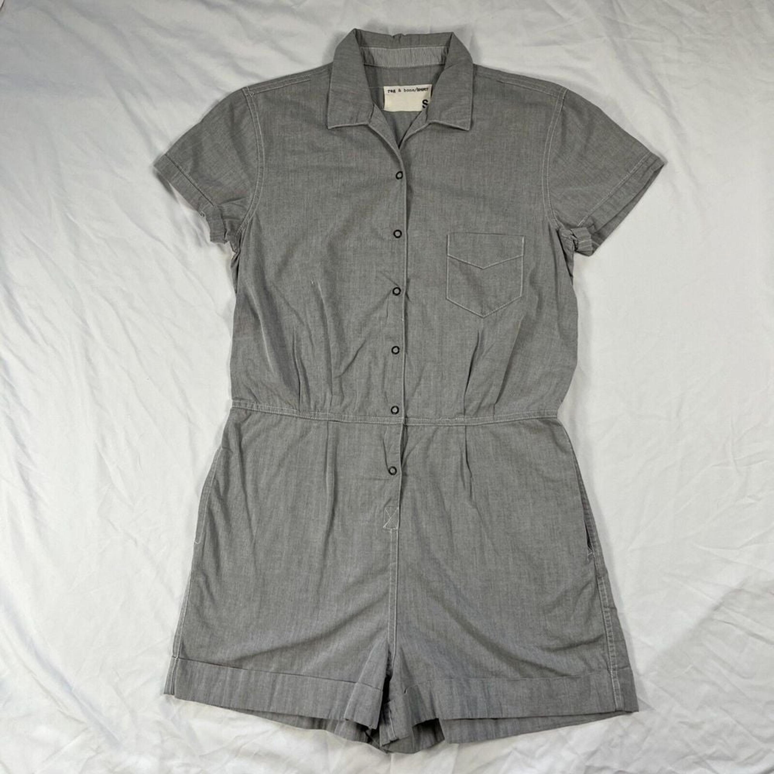 Rag & Bone Women's Gray Short Sleeve Romper Size Small