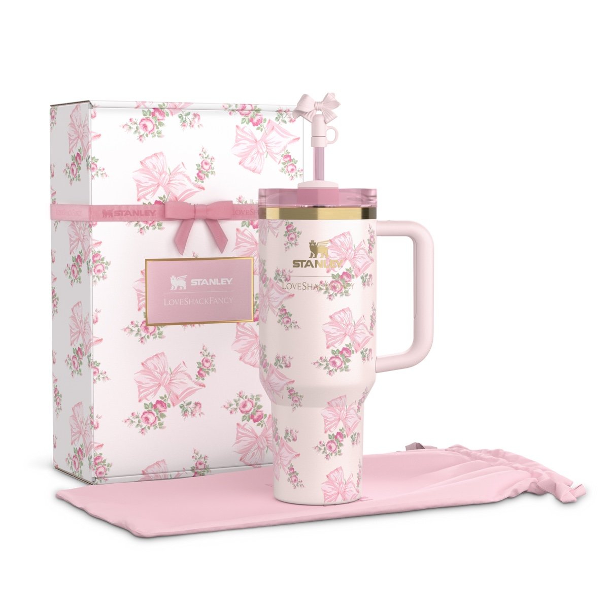 THE STANLEY X LOVESHACKFANCY HOLIDAY QUENCHER | 40 OZ | ROSA BEAUX PINK | NWT