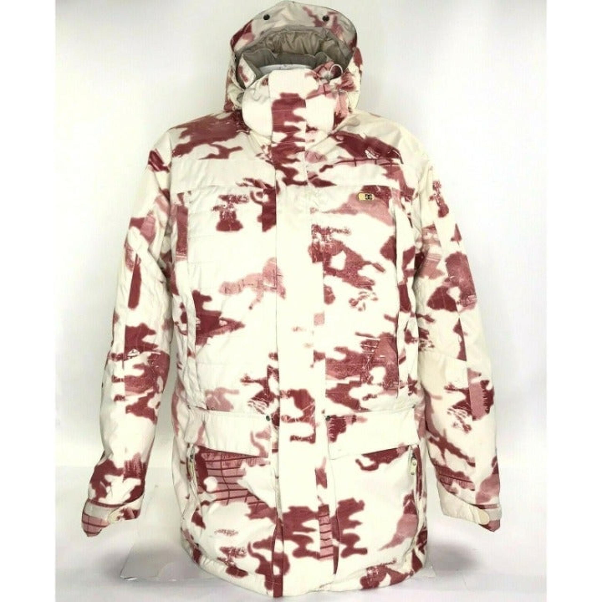 DC Men's ExoTex 5000 Series Snowboarding Jacket Down Filled White Red Camo M
