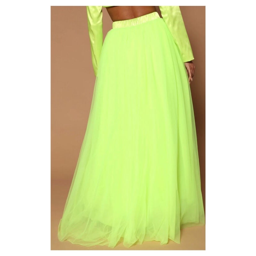 Fashion Nova Lime Tulle Skirt Size:S