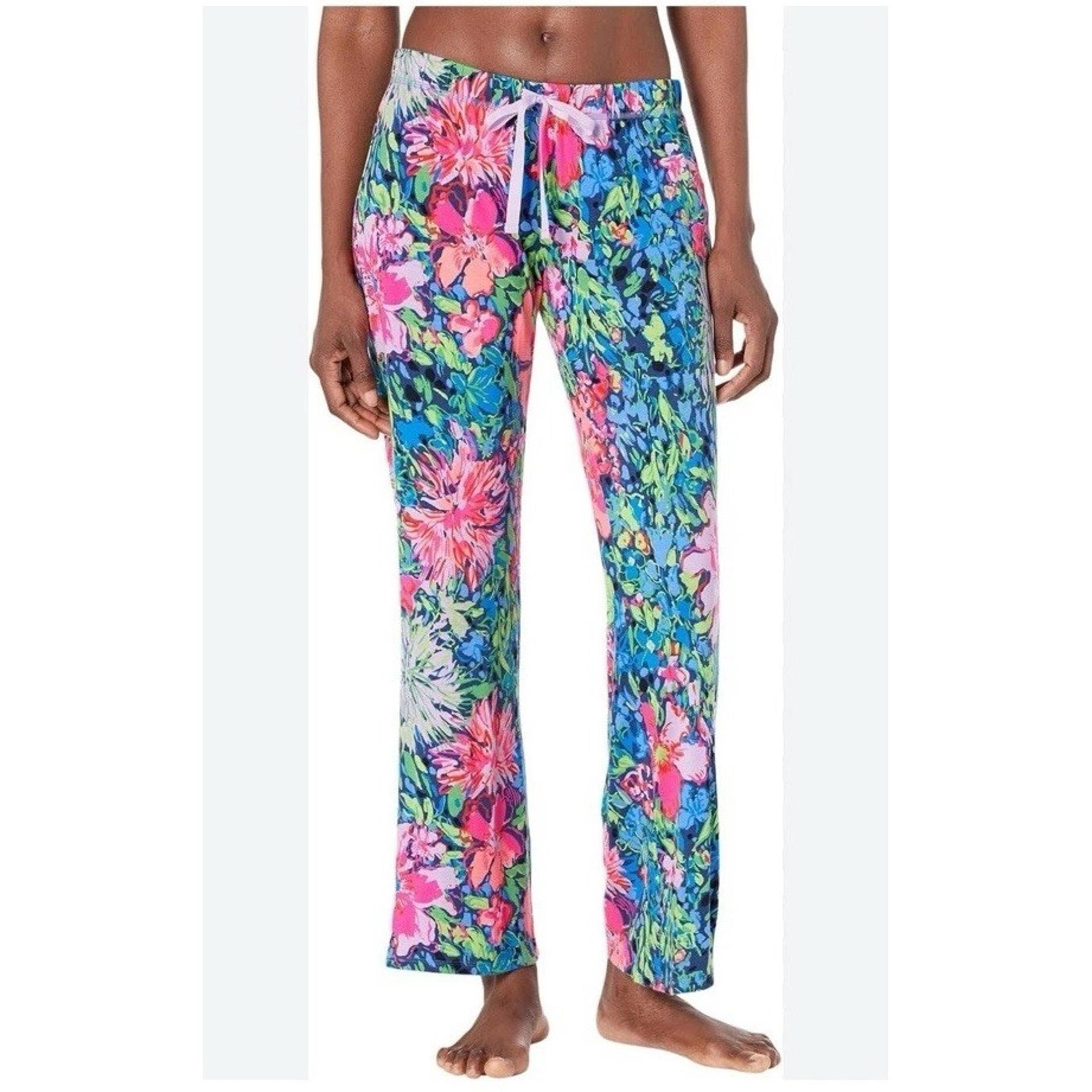 Lilly Pulitzer Lounge Pant Women Pajamas Elastic Waistband Stretch Knit Sz L