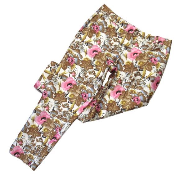 NWT J.Crew Collection Cafe Capri in Pink Antique Floral Silk Cotton Pants 6