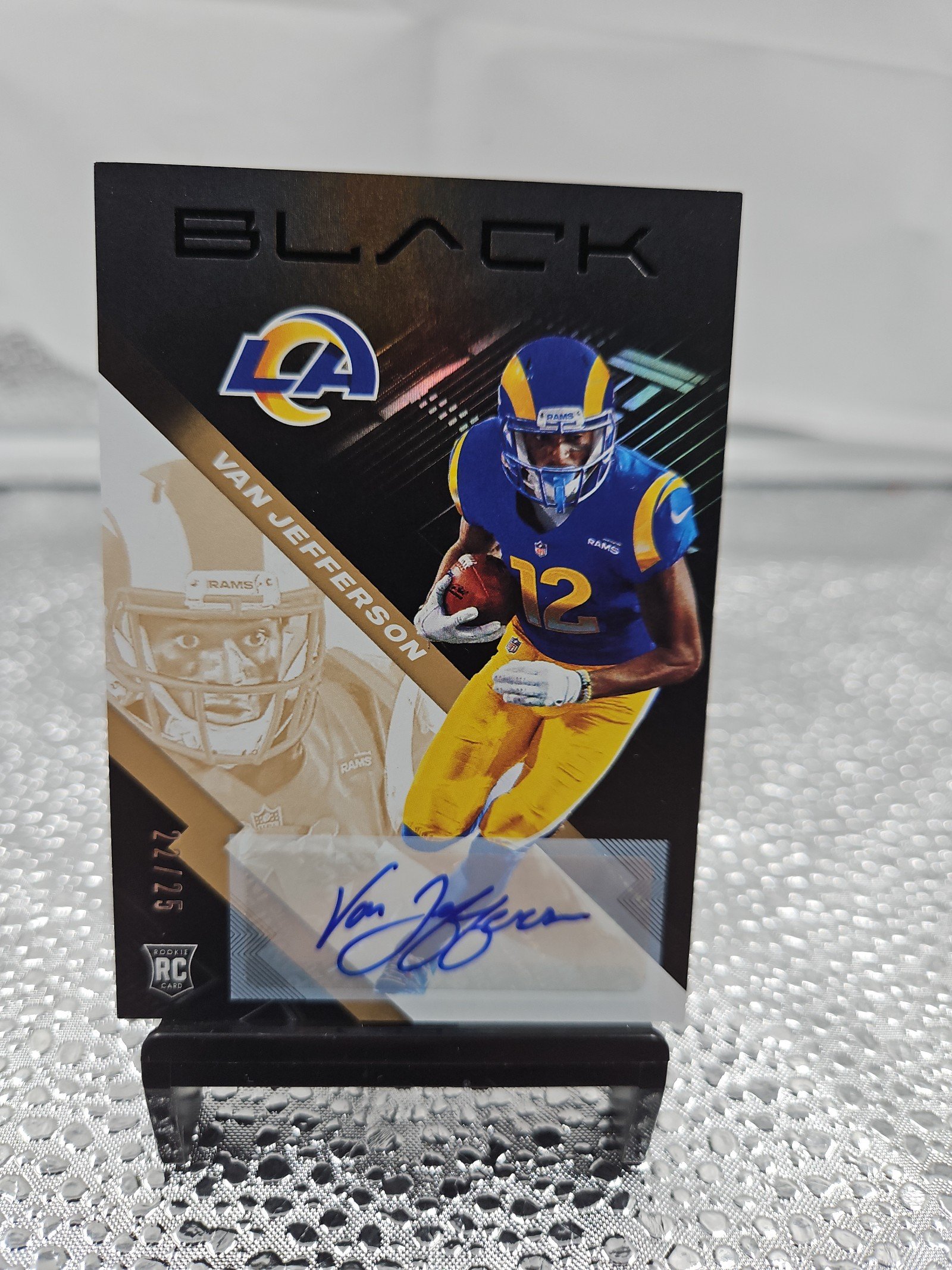2020 panini black VAN JEFFERSON 22/25 AUTOGRAPHED ROOKIE CARD #128