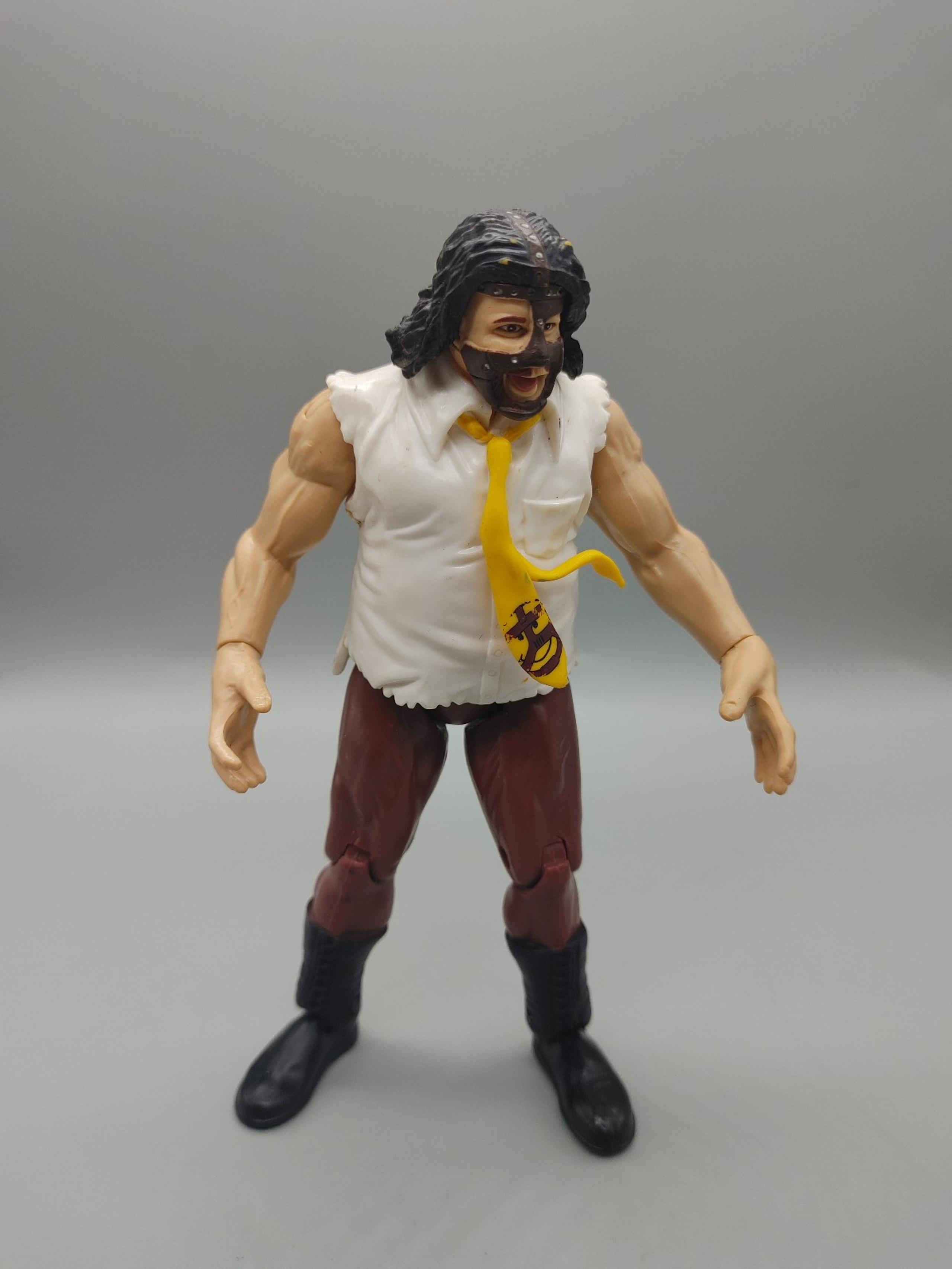 WWE WWF Titan Tron Live Mankind Mick Foley Action Figure yellow Tie 1999 Jakks