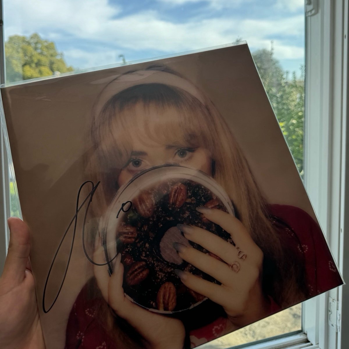Signed Sabrina Carpenter Fruitcake Vinyl in hand, ready to ship