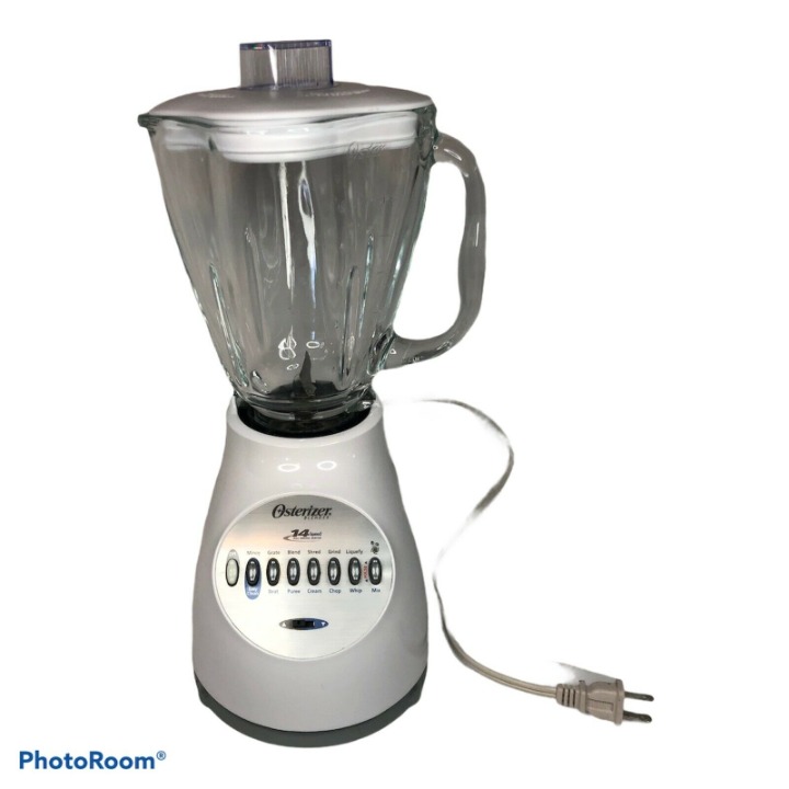 Oster Osterizer 14-Speed 6644 Blender 6 Cups Glass White Plastic All Metal Drive