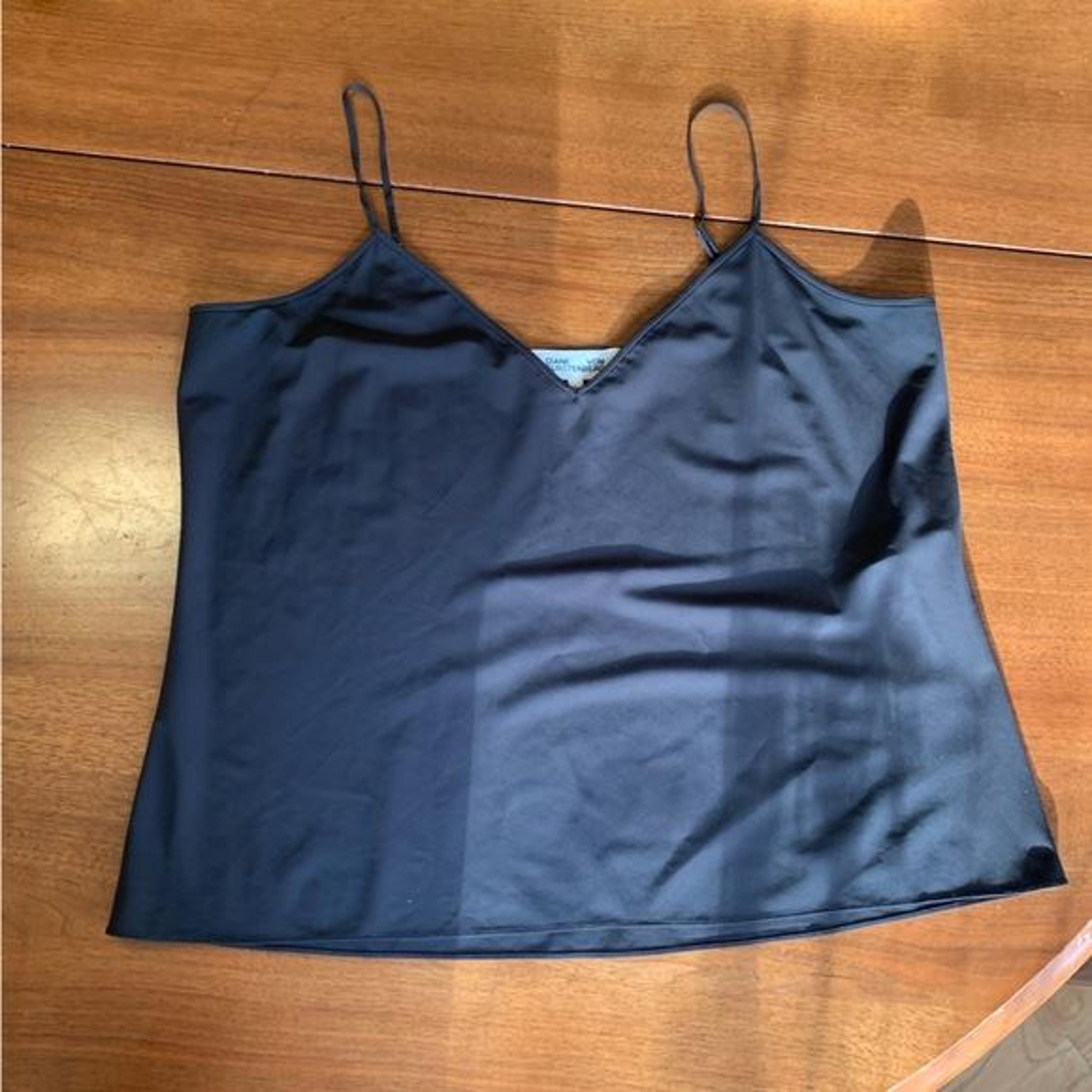 Diane Von Furstenberg Black spaghetti-strap camisole L