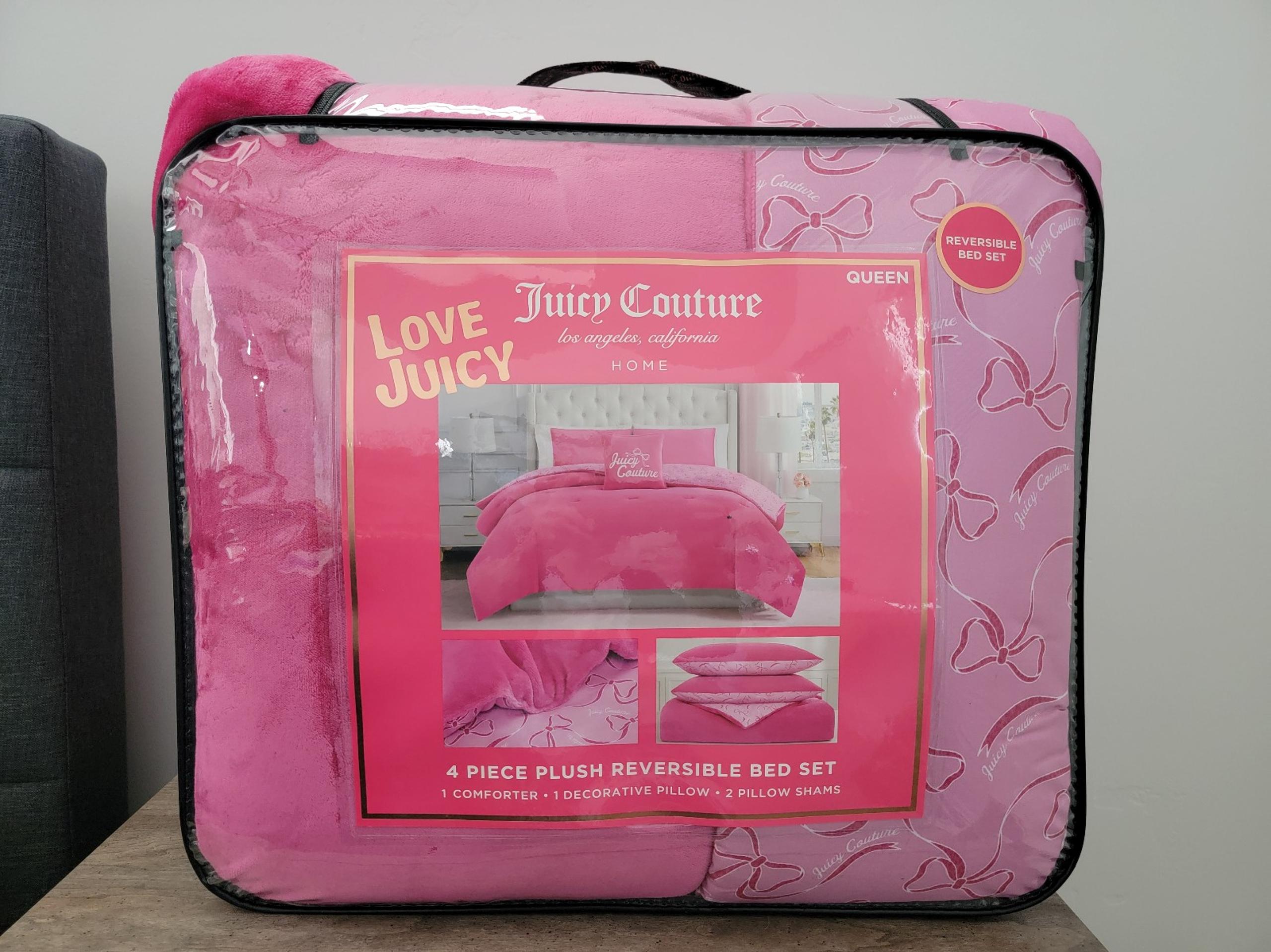 Juicy Couture Pink Bow 4 piece Comforter Set
