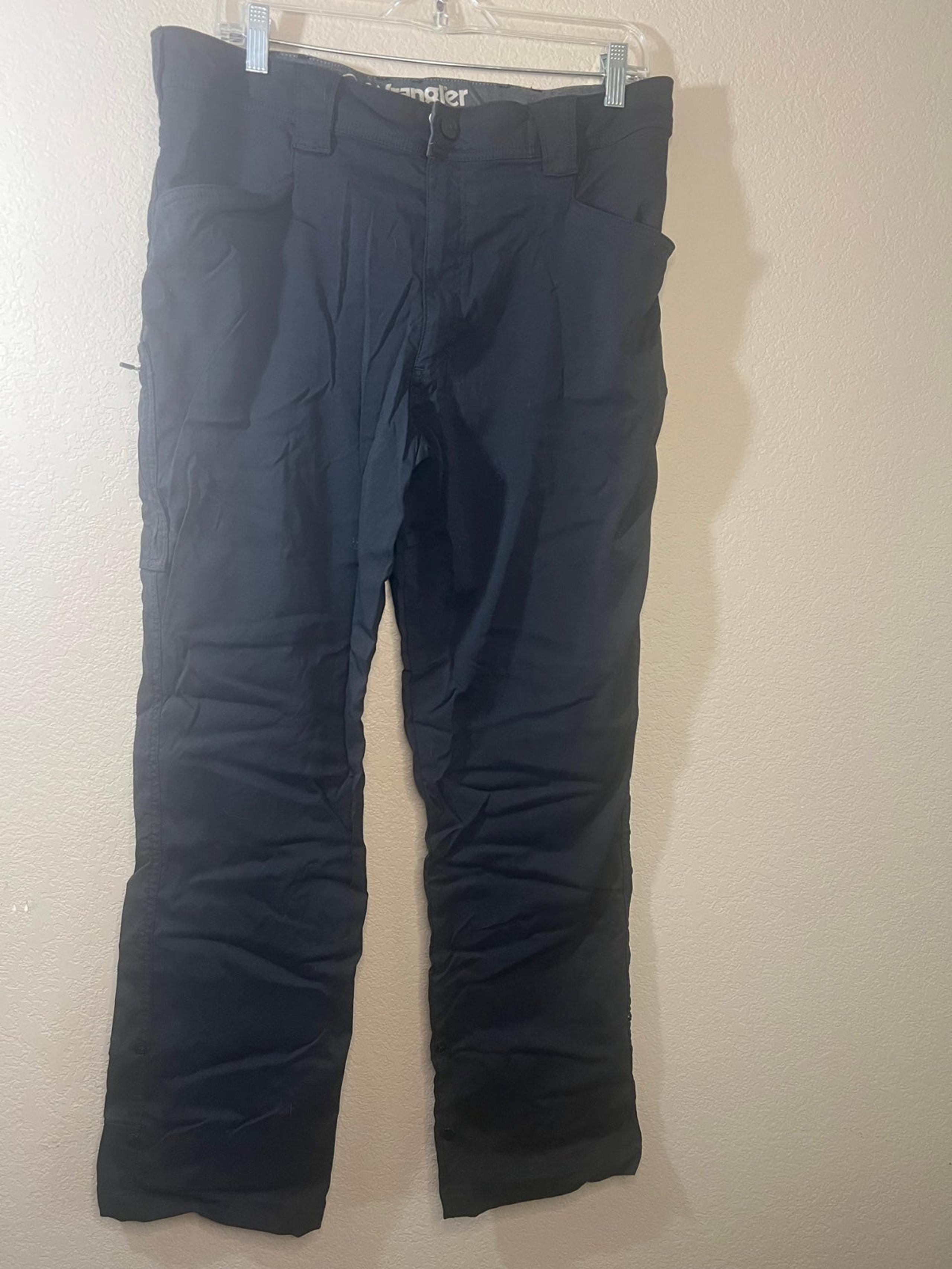 Wrangler Men's Black Outdoor Series Straight Pants Reinforced Durable 36 x 30