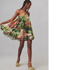 Anthropologie Hope for Flowers by Tracy Reese Halter Frilled Mini Dress size L
