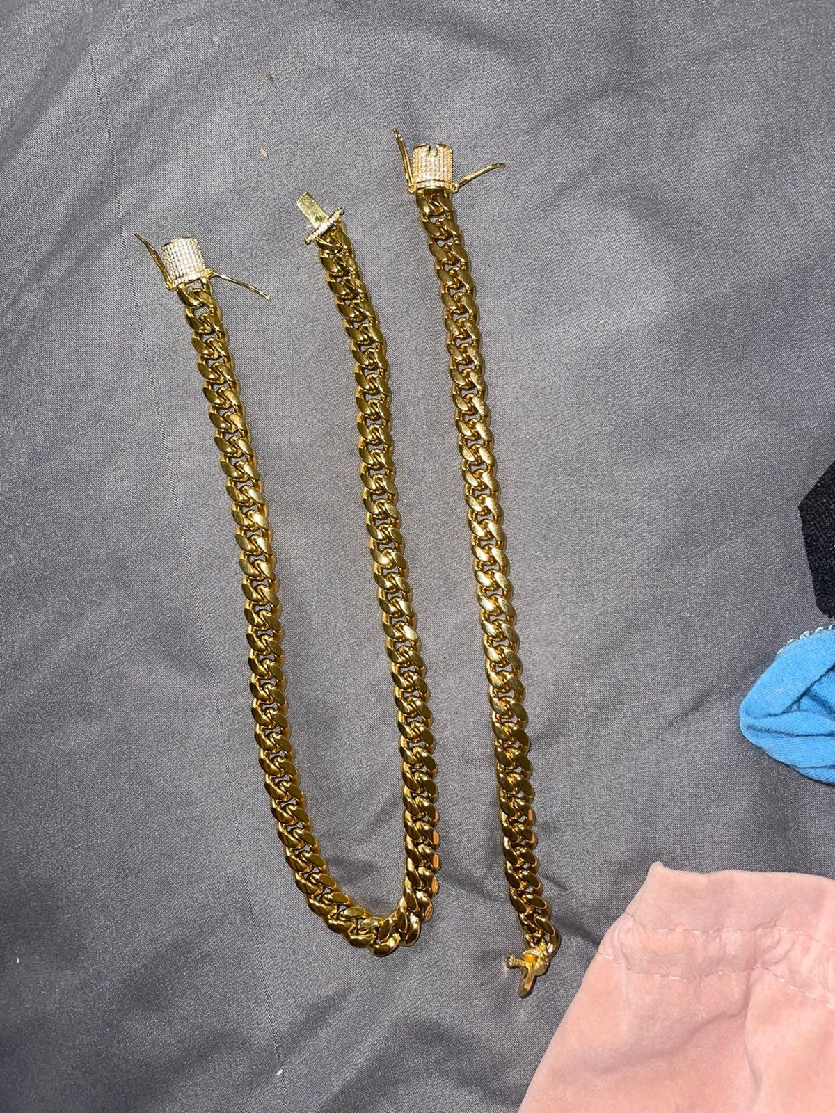 Cuban link chain and anklet womens