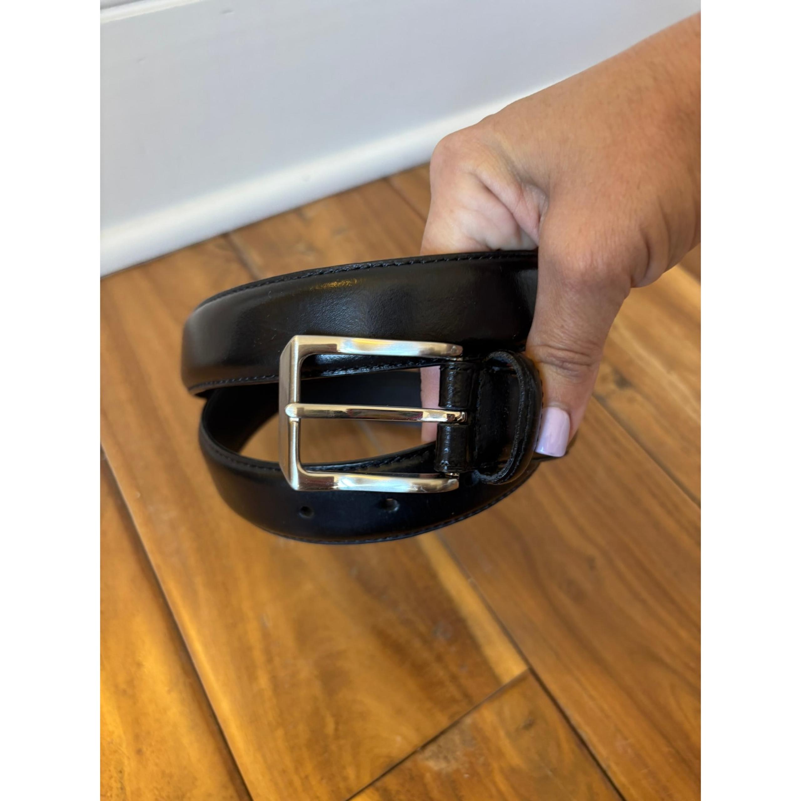 Jos. A. Bank Black Leather Belt 36