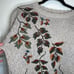 Northern Treasures 90s vtg knit sweater cabin cottage beige botanical cozy sz S