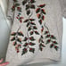 Northern Treasures 90s vtg knit sweater cabin cottage beige botanical cozy sz S