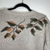 Northern Treasures 90s vtg knit sweater cabin cottage beige botanical cozy sz S