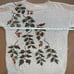 Northern Treasures 90s vtg knit sweater cabin cottage beige botanical cozy sz S