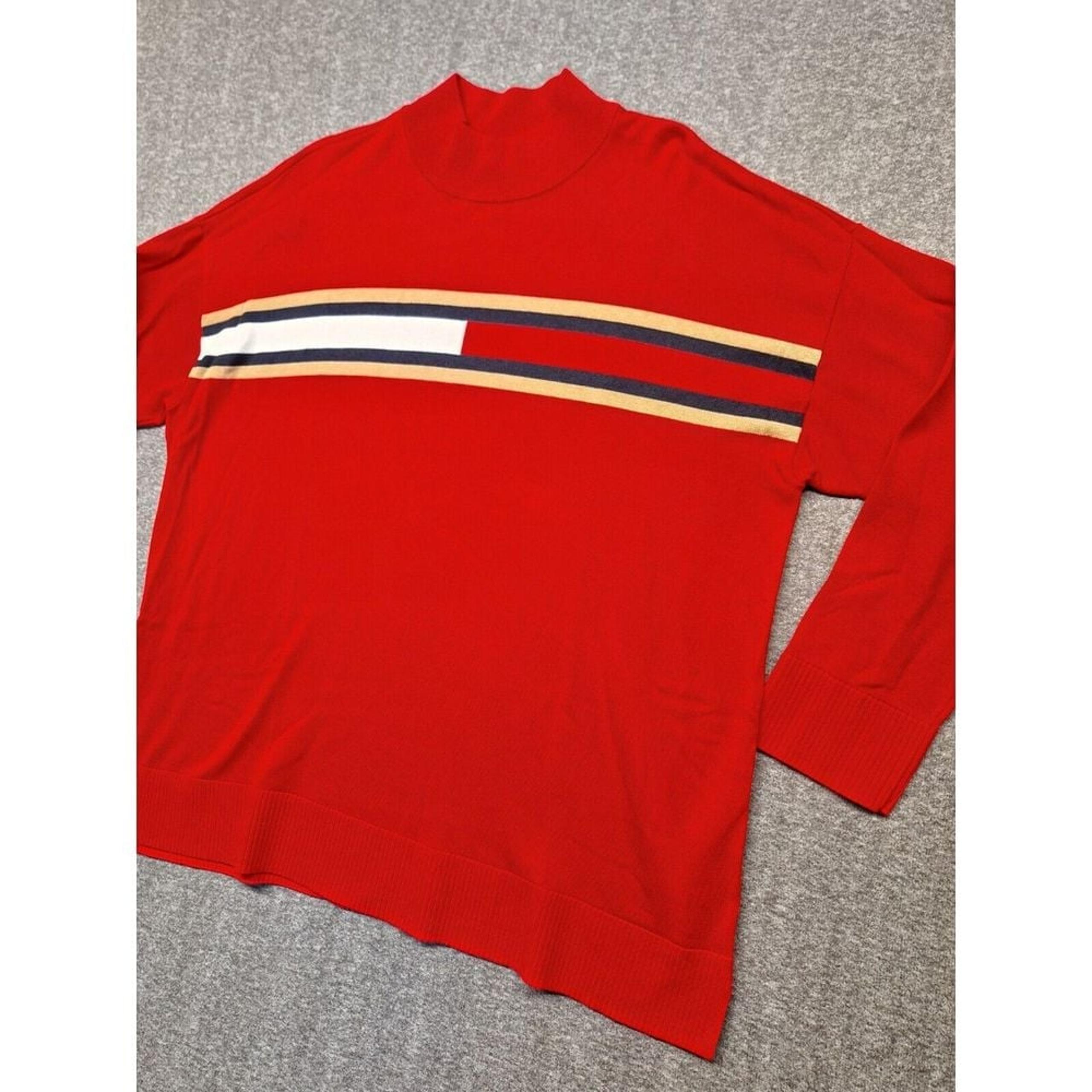 Tommy Hilfiger WOMEN'S Flag Mock Neck Sweater XL