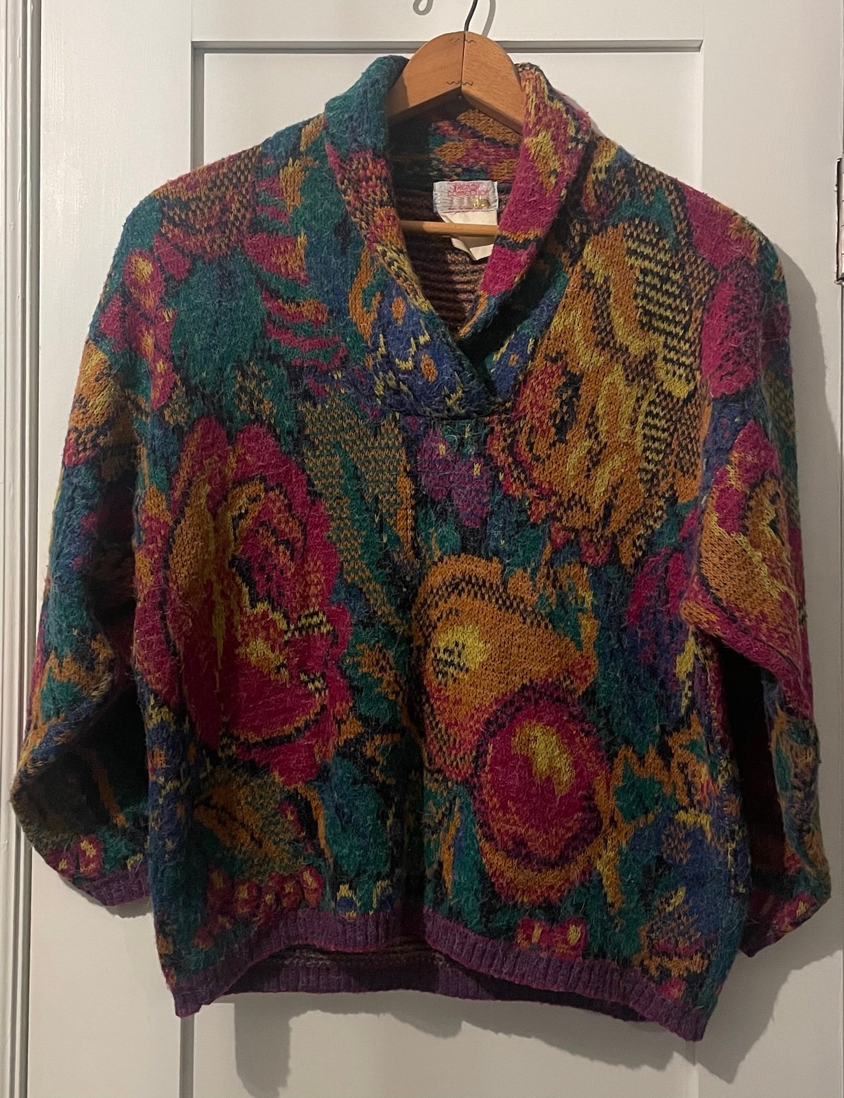 Vintage French Connection Hong Kong Wool Retro Colorful Sweater Women’s GUC!!