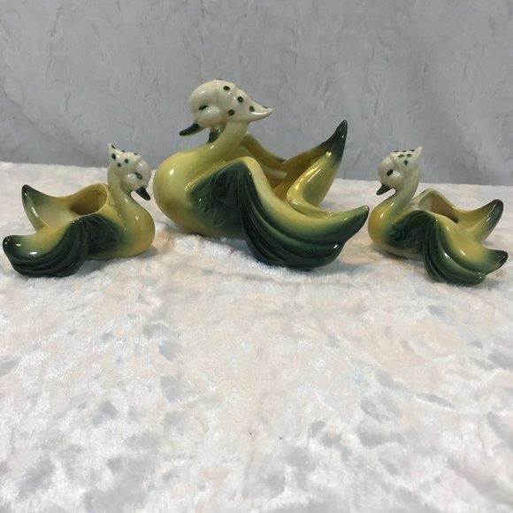 Vintage Hull Pottery USA Duck/Swan 3 Planters