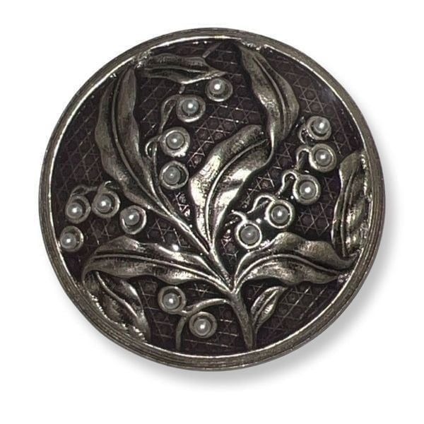Vintage 30's Art Nouveau Brooch Sterling Silver Lady of the Valley Brooch,