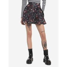 Emily The Strange Goth Emo O-Ring Suspender Skirt XS