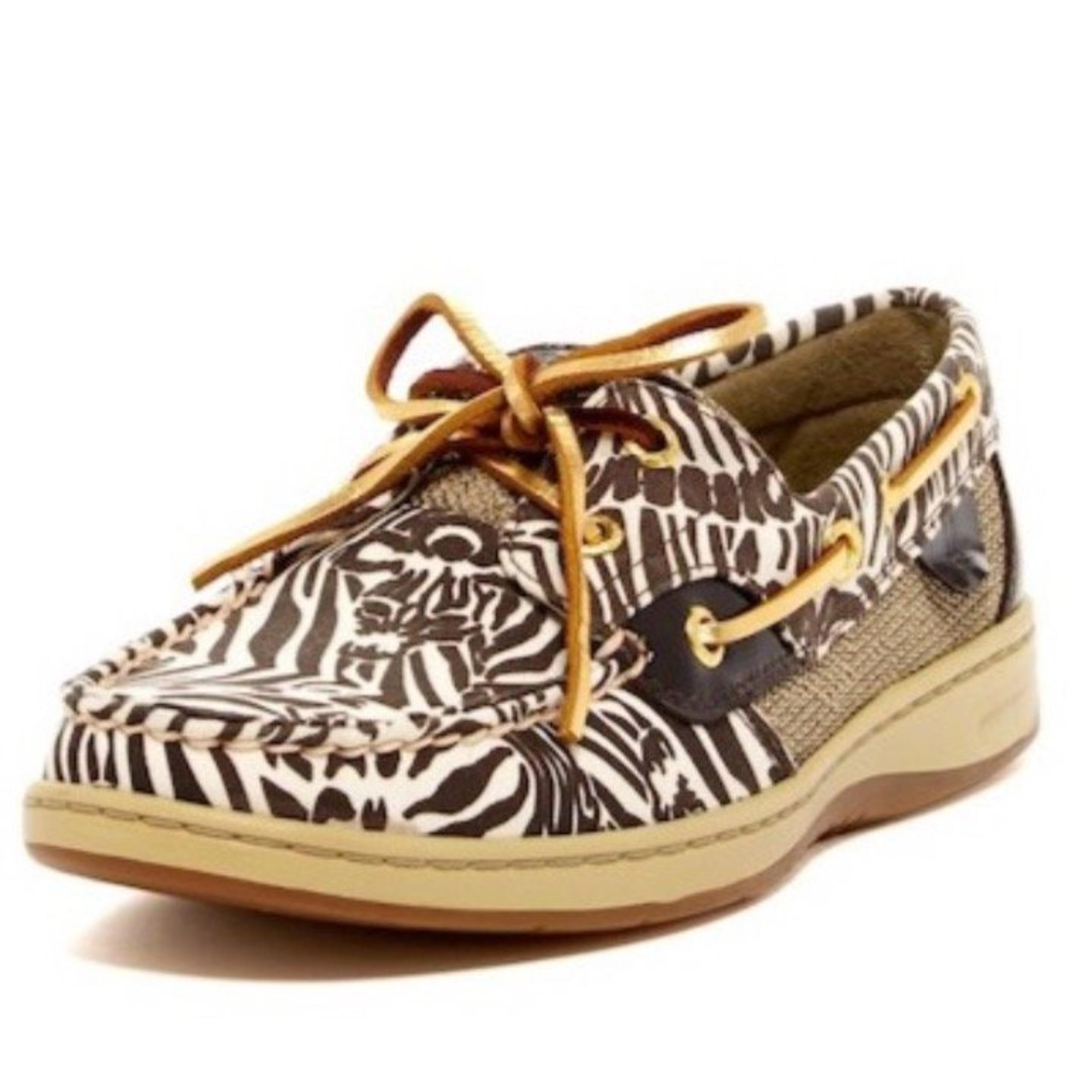 Sperry Bluefish Zebra Boat Shoes Size 6