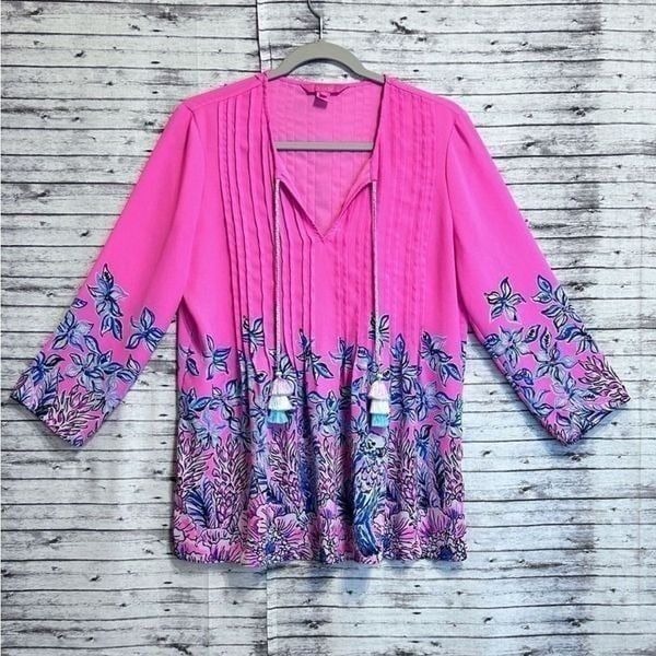 Lilly Pulitzer Marilina Tunic Top Lucky Lady Engineered
