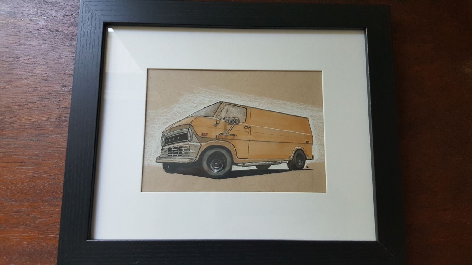 Vintage Ford Panel Van Original Art