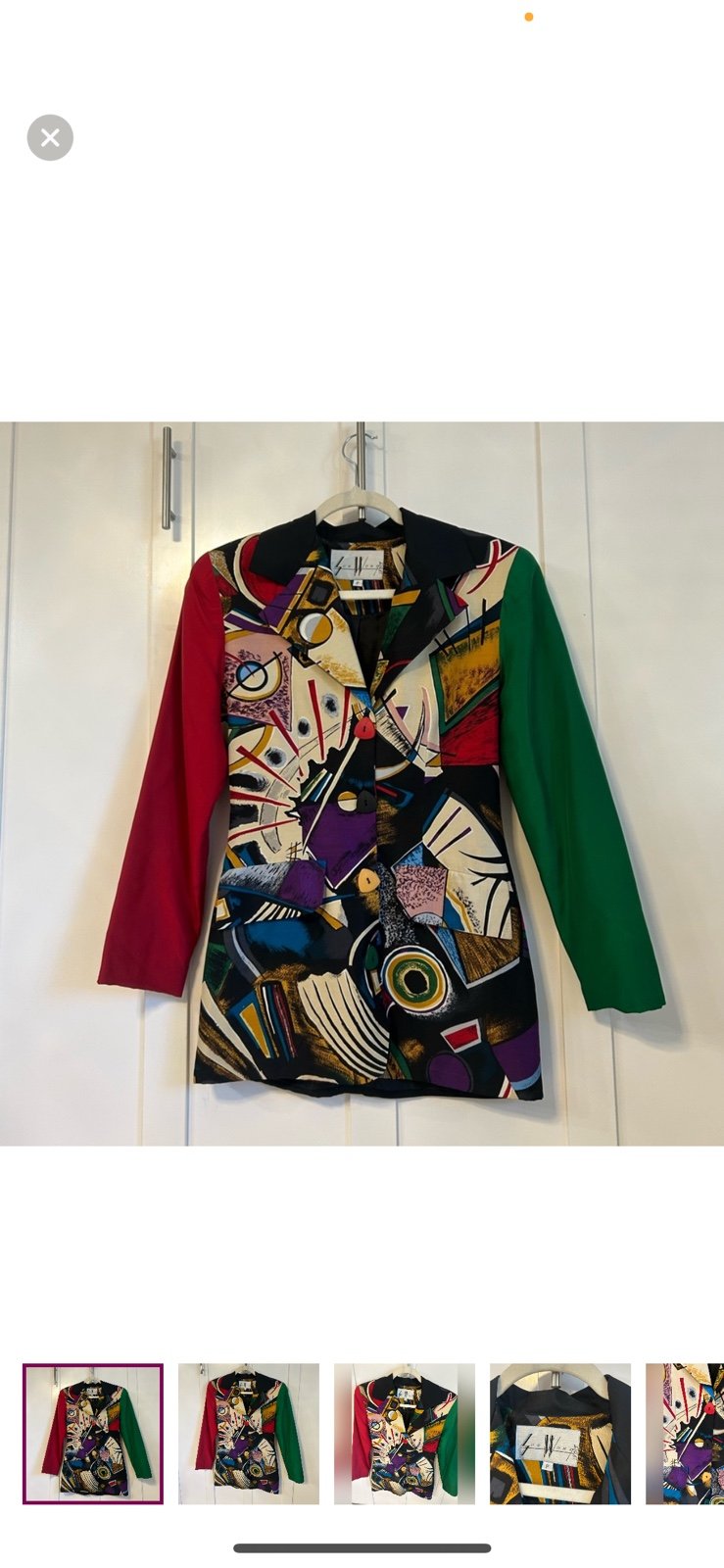 Vintage Sue Wong Studio Silk blazer abstract print