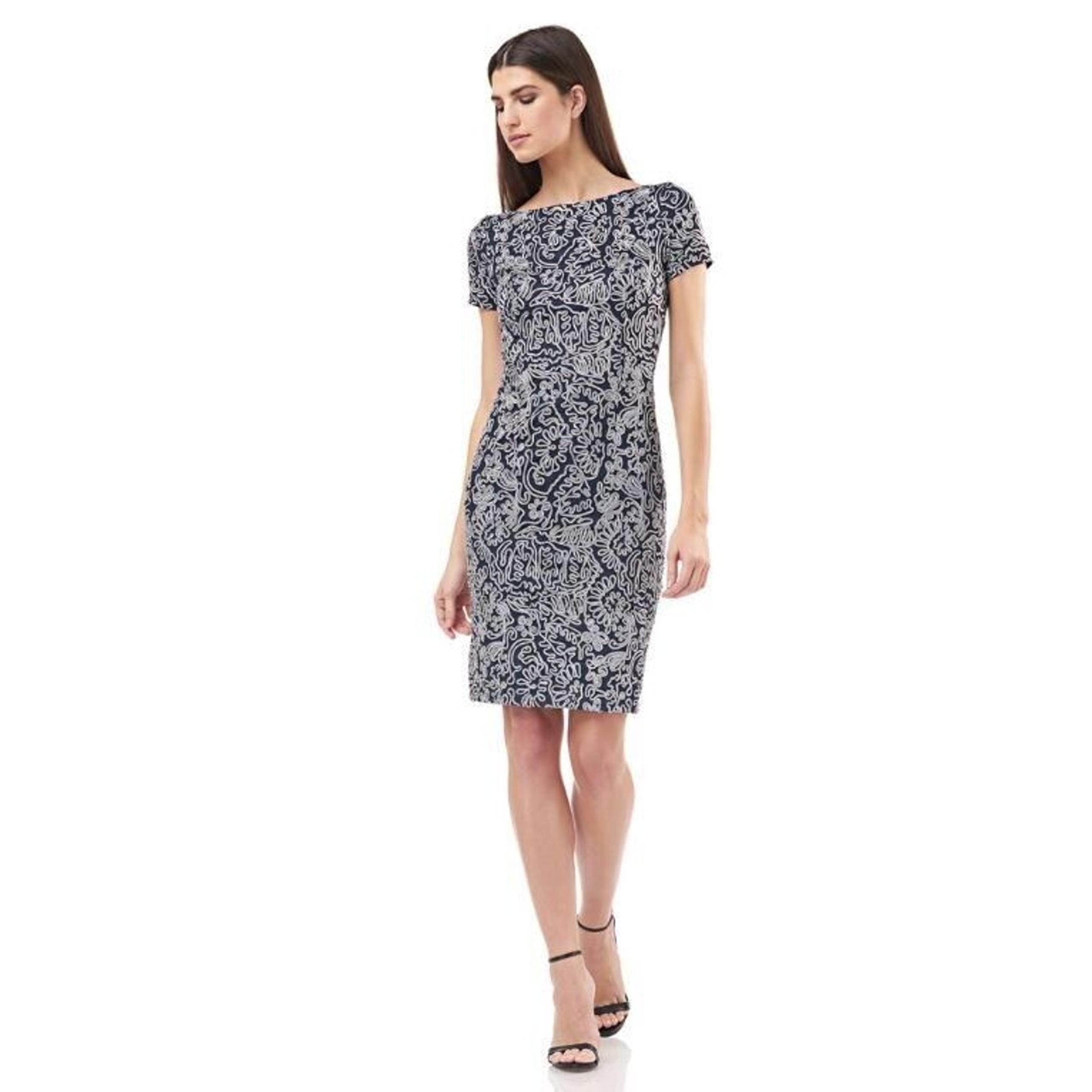 JS Collection Women's Soutache Cocktail Dress in Navy/Silver Size 10 MSRP $229