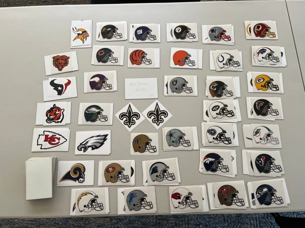 Vintage NFL Collective Stickers Bulk Lot Over 100 With Spare Cover Mixed Teams