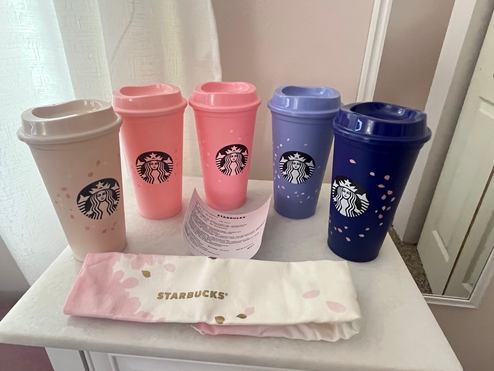 Starbucks | Set of 5 Spring Blossom Reusable Cups - 16 oz (2020)
