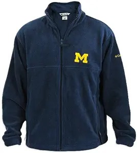 Columbia Michigan Wolverines Flanker Full Zip Men's Fleece Jacket Size Medium