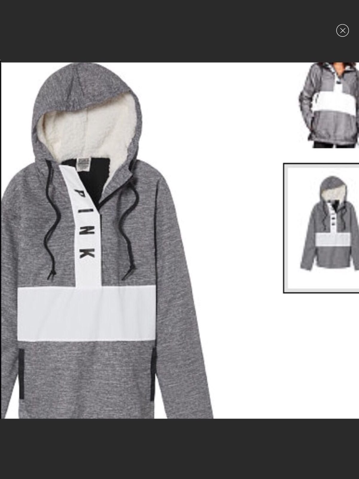 Vs Pink Sherpa Lined Hooded Anorak Xs Sm
