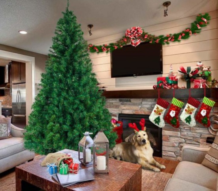 7.5ft Spruce Artificial Christmas Tree for Home, Office, 1400 Branch Tips, Easy