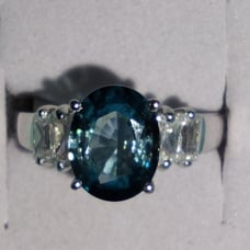 2.75ct Blue Top & White Zircon 10kt White Gold Ring