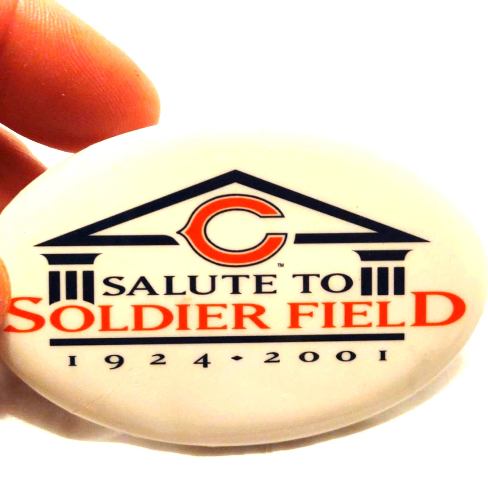 Vintage Chicago Cubs Pinback button~salute to Soldier Field~1924-2001