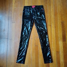Tripp NYC Daang Goodman Faux Patent Leather Pants Women Size 25/1 Black Skinny